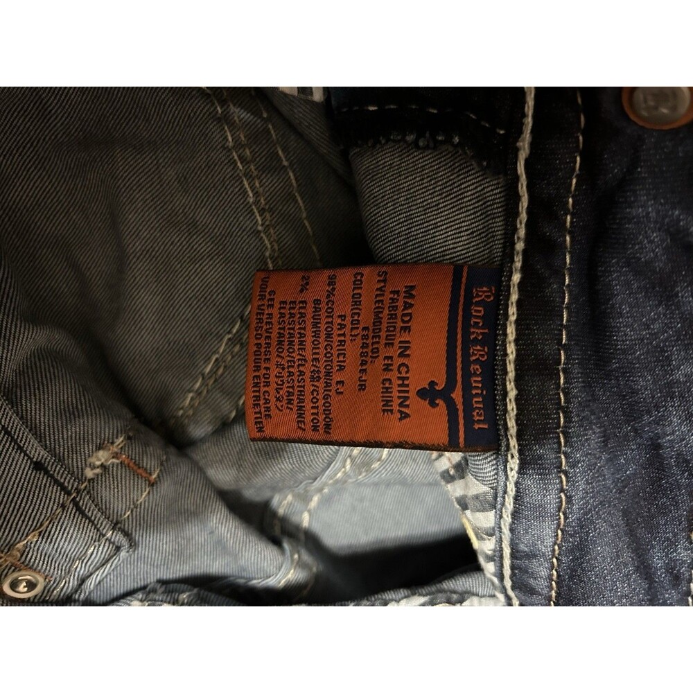 Rock Revival Jeans 27 Women’s Blue Patricia Easy Straight Embroidered Stretch - Picture 11 of 14
